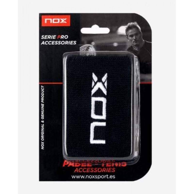 Muñequera Nox Negra Logo Blanco 2 Unidades