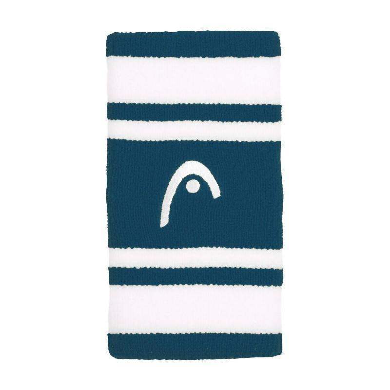 Munequeras Head Striped 5 Azul Teal Blanco 2 Unidades