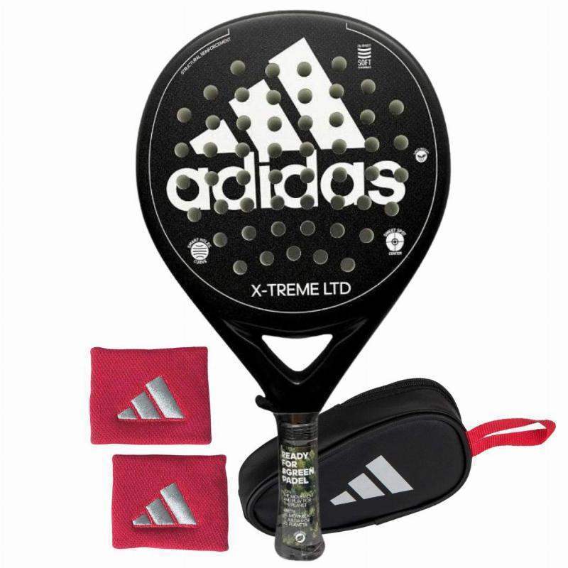 Pack Pala Adidas X-Treme Negro Blanco con Monedero y Munequeras
