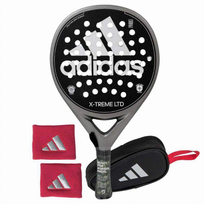 Pack Pala Adidas X-Treme Plata Blanco con Monedero y Munequeras