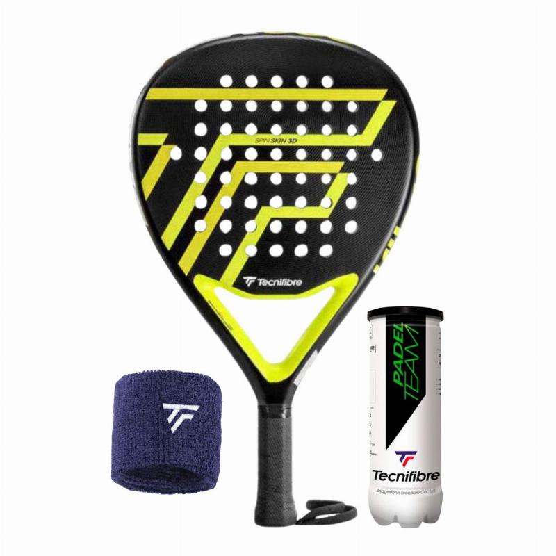 Pack Pala Tecnifibre Wall Breaker 355 con Munequera y Pelotas