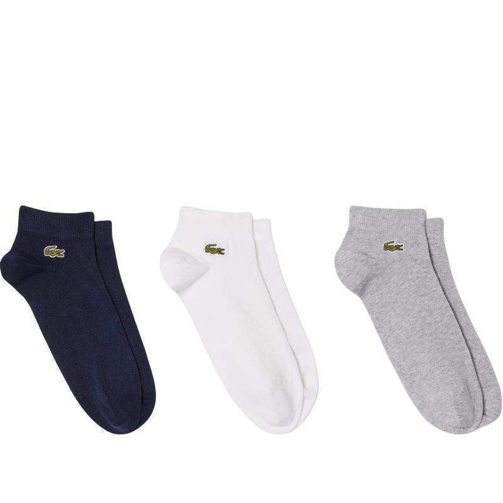 Calcetines Lacoste Sport Corte Bajo Negro Marino Blanco 3 Pares