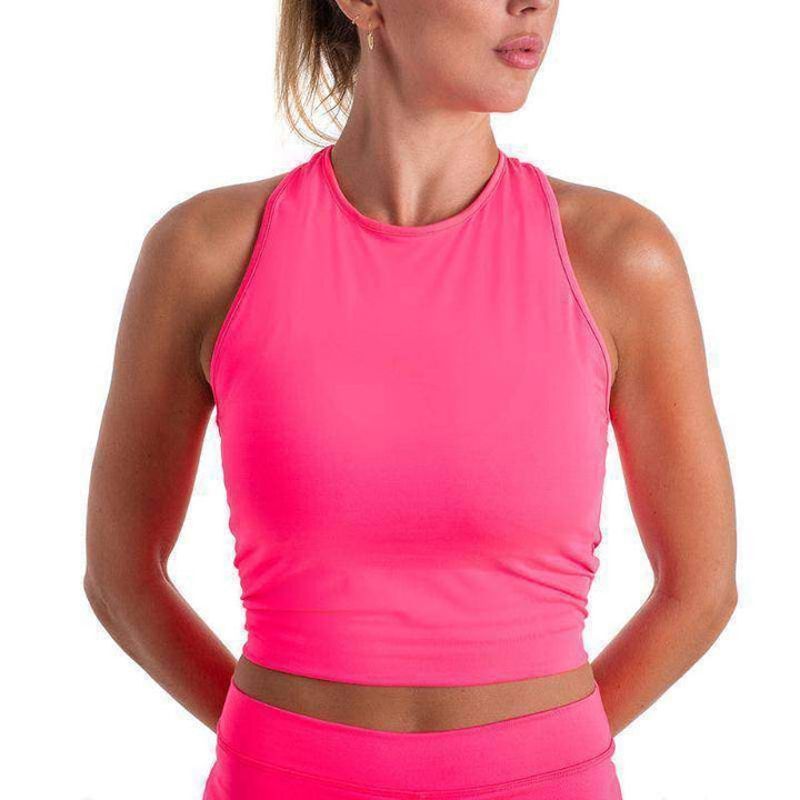 Camiseta BB Basica Corta Rosa Fluor