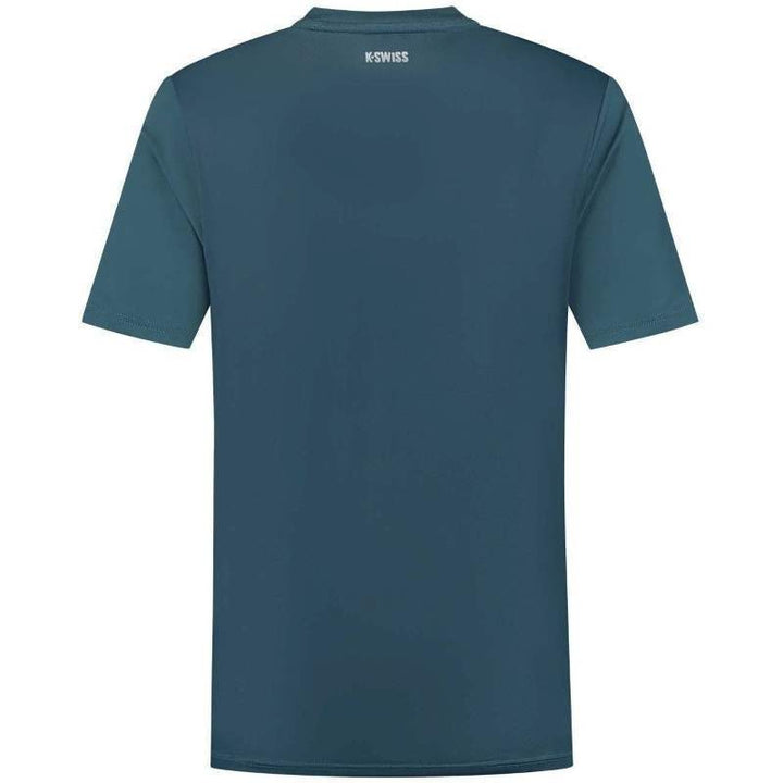 Camiseta Kswiss Hypercourt Print Crew 5 Verde Petroleo Rosa