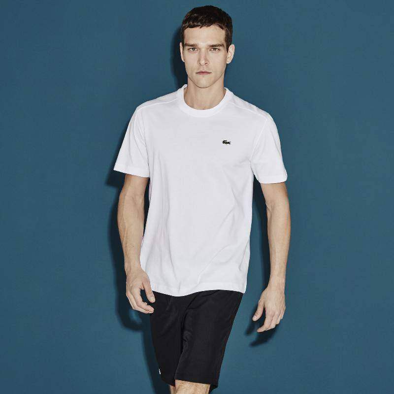 Camiseta Lacoste Sport Bordado Blanco Logo Verde