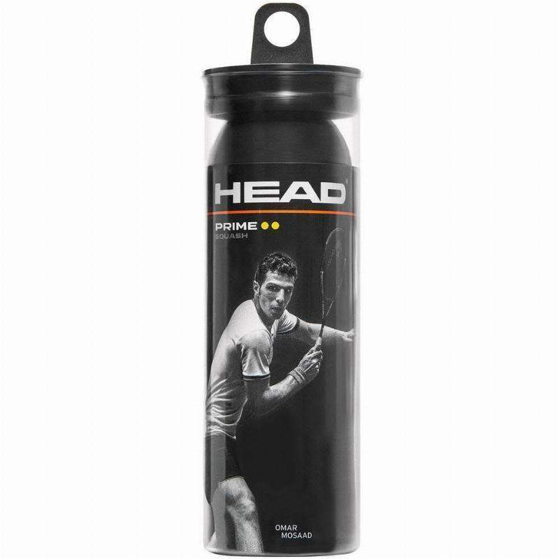Pelota Squash Head Prime Doble Punto Amarillo 3 Unidades