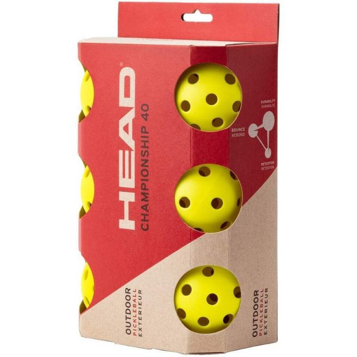 Pelotas Pickleball Head Championship 40 Outdoor 6 Unidades