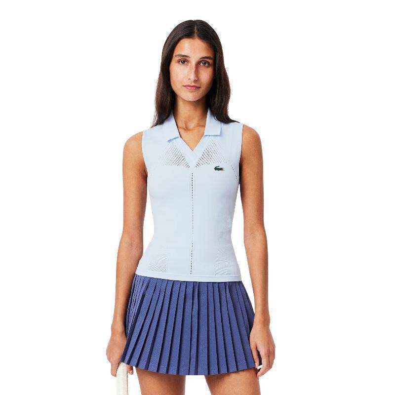 Polo Lacoste Tight Fit Azul Claro Mujer