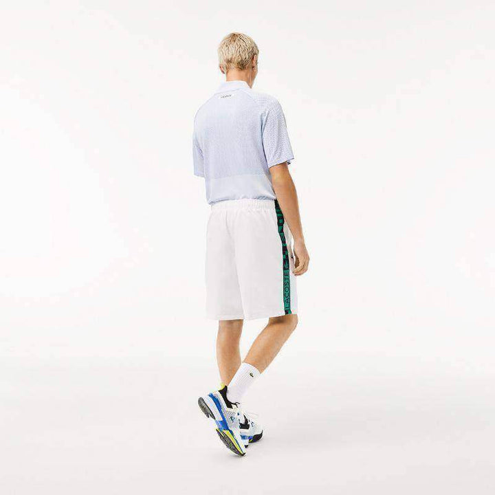 Short Lacoste Sport Rayas Laterales Blanco Verde