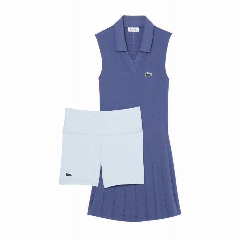 Vestido Lacoste Tenis Violeta Azul Claro