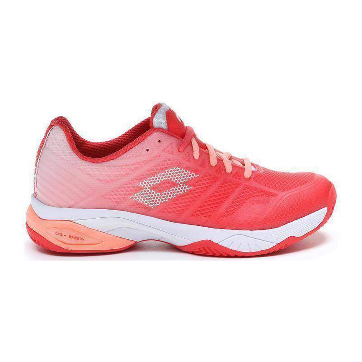Zapatillas Lotto Mirage 300 Rojo Fluor Blanco Salmon Mujer